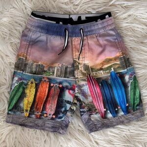 Molo Multicolor Surfboard Print Swim Shorts